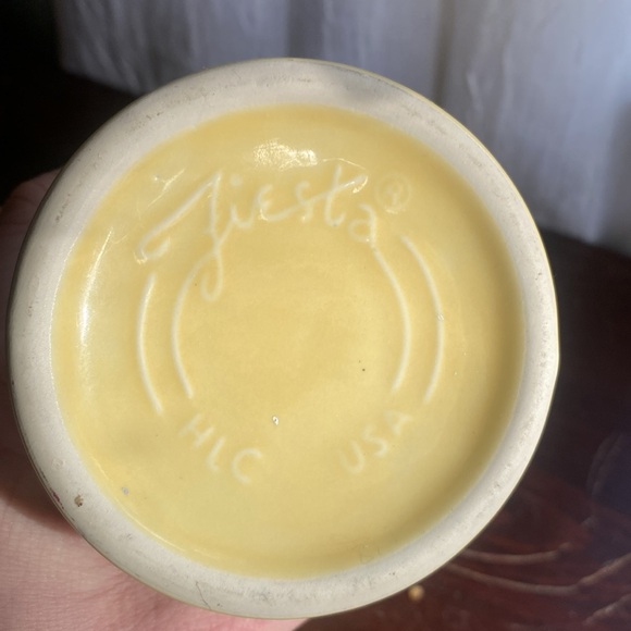 Fiesta Sunflower Yellow Retired Pedestal Mug Homer Laughlin Ceramic Coffee Cup - Picture 3 of 9